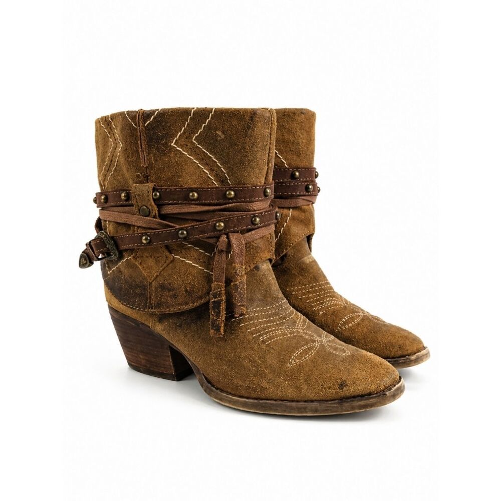 Steve Madden Distressed Suede‎ Leather Women's Ankle Boots Size EU 39.   US 7.5